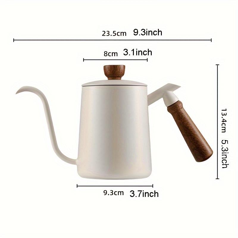 600ML Nerezová konvice na kávu Pour Over s dřevěnou rukojetí Dlouhá hubička Dripová konvice pro domácího baristu