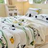Winter Cartoon Printed Lamb Wool Blanket Thick and Warm Coral Fleece Blanket for Office Napping Fluffy Soft Plush Bedspread