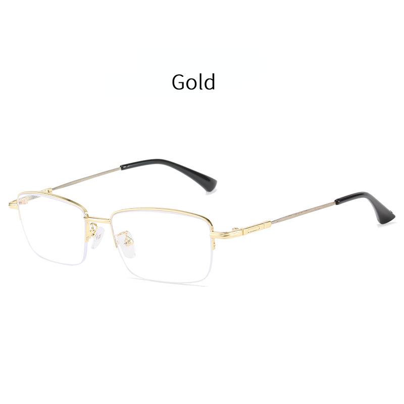 New Business Half-Frame Sqaure Myopia Glasses for Men Women Ultralight Anti Blue Light Finished Prescirption Eyewear Gafas