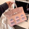 Kleines Haus High-End Rindsleder Krokodilmuster kontrastierend Platin Tasche neue Mode Schulter Umhängetasche Handtasche