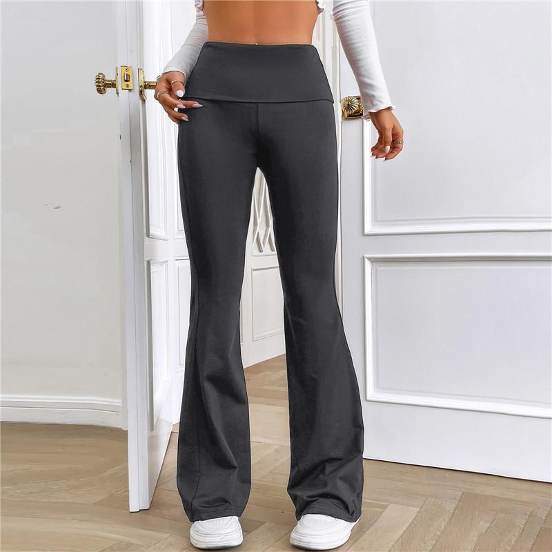 Женские микро расклешенные брюки акулы, леггинсы, тонкие брюки для йоги, женские широкие брюки с высокой талией, спортивные расклешенные брюки для спортзала, танцевальные брюки M серый