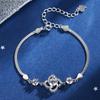Tancise 925 Sterling Silver Zircon Bracelet Jewelry Geometric Bead Chain Link Bracelets Fashion Fine Wedding Gift for Girlfriend Women