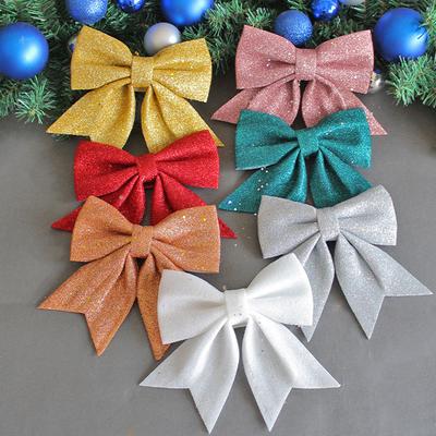 Christmas Pearl Cotton Gold Powder Bow Diy Shopping Mall Christmas Tree Decoration Pendant Gift Box Accessories