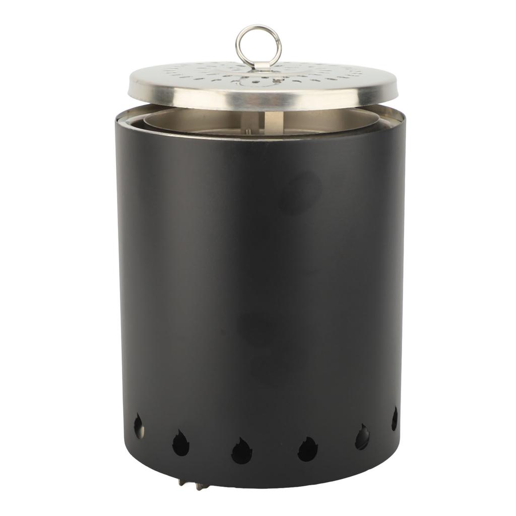 Windproof Wood Stove Outdoor Tabletop Fire Pit with Stand for Backpacking Hiking Traveling Black