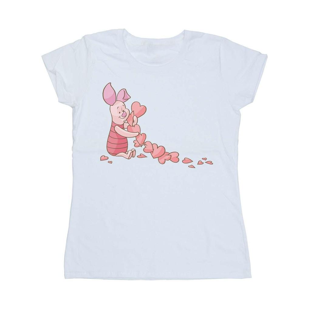Disney Womens/Ladies Winnie The Pooh Piglet Chain Of Hearts Cotton T-Shirt