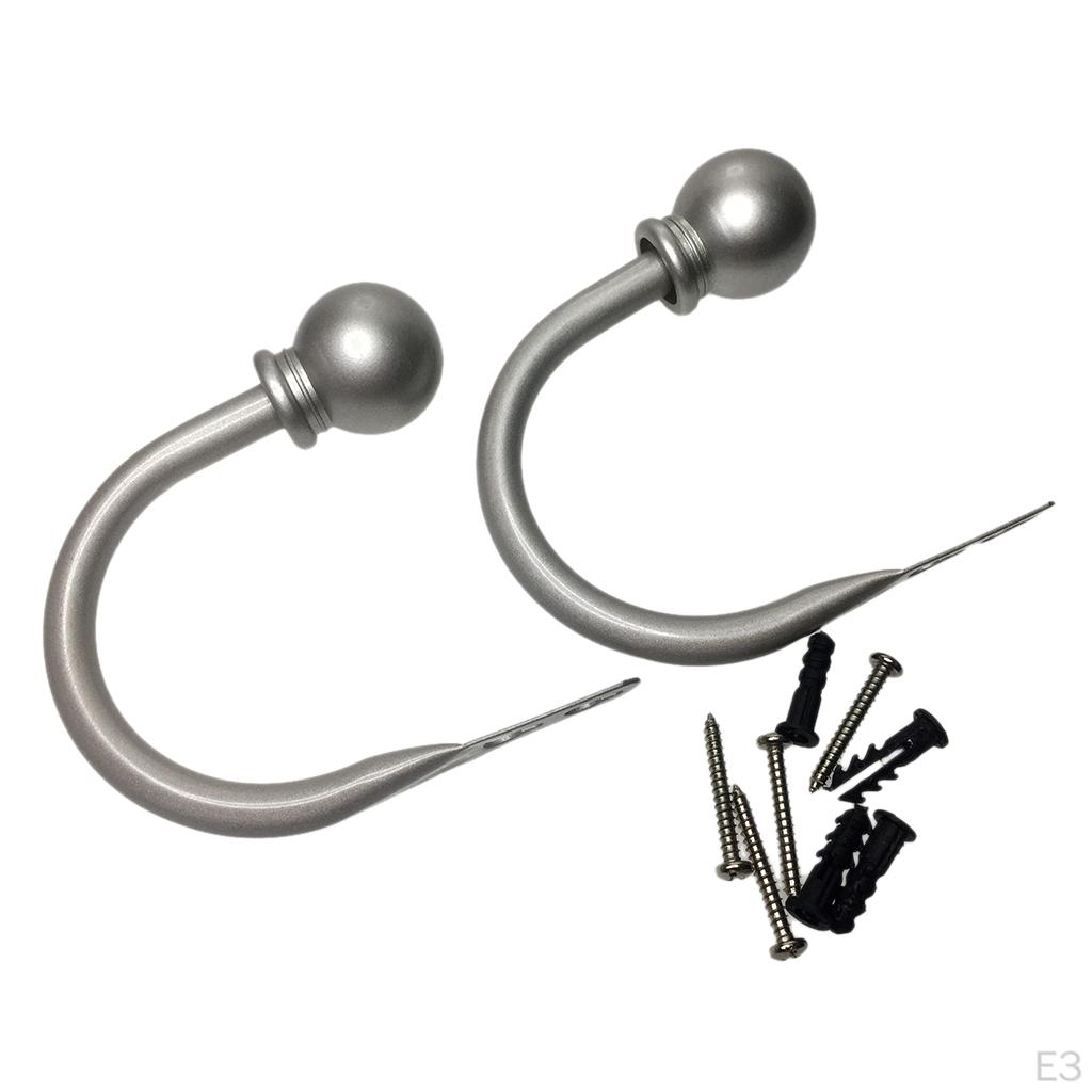 1 Pair Of Ball Curtain Holdbacks Hooks Drapery Tiebacks Holder