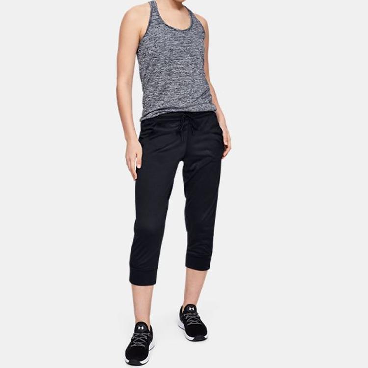 Under Armour Loose Fit Lace-Up Sports Pants Women Bottoms Black 1351100-001