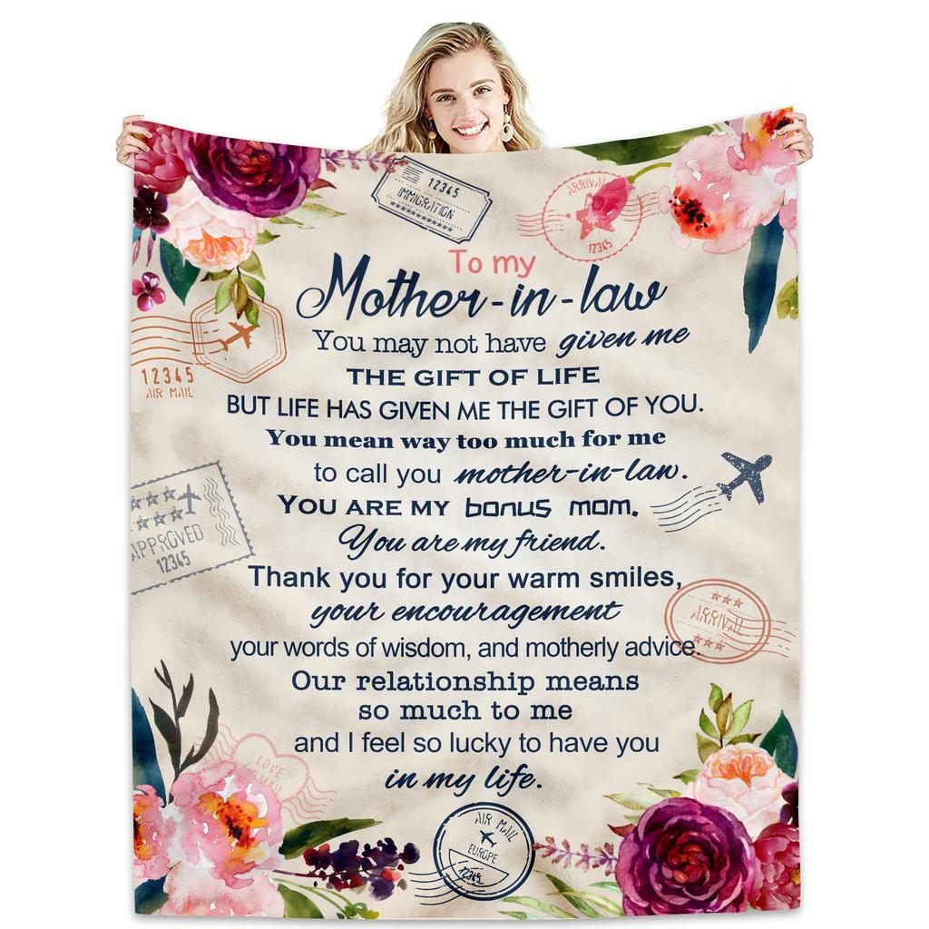 Flannel Digital Print Pattern Blanket Letter Envelope To Mother Gift Blanket