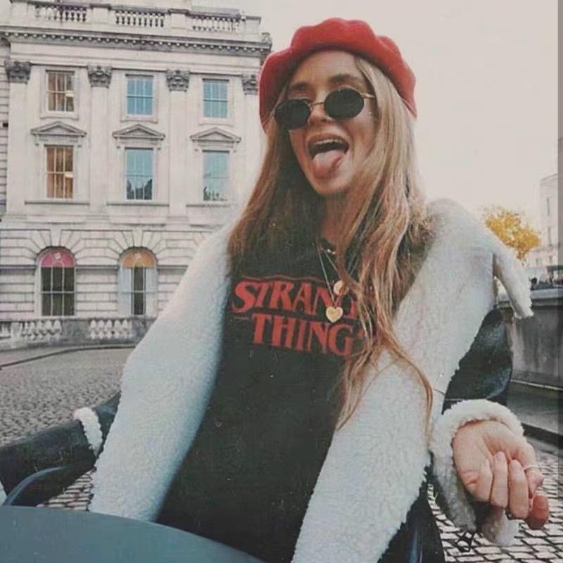 Stranger Things Letter Printed Short Sleeved T-shirt