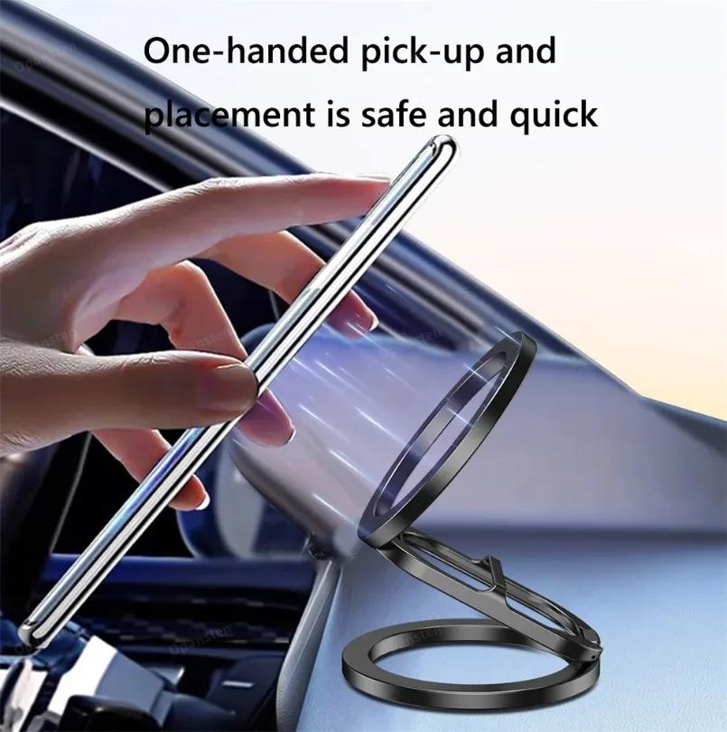 Foldable Double Sided Magnetic Phone Holder for Magsafe Gym Treadmill Universal Folding Car Holder Magnetic Smartphone Stand