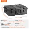 VEVOR Weatherproof Hard Case, Heavy Duty Protective Dry Box Case with Pre-cut Foam, and Retractable Pull Handles for Travel, Hunting, Military