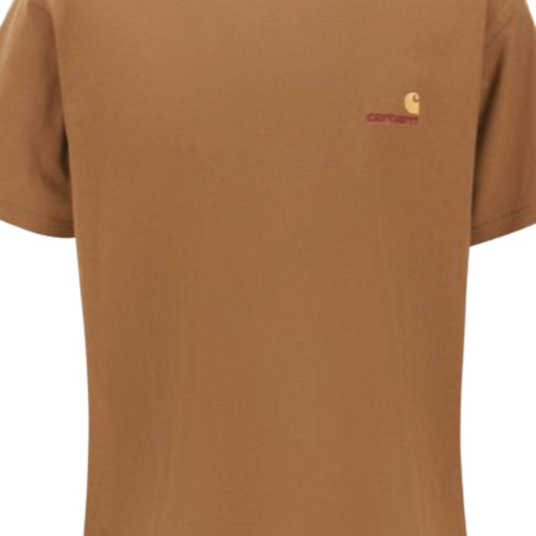 Carhartt WIP Solid Color Casual Crew Neck Short Sleeve T-Shirt Men tops Khaki I029956-HZ-XX