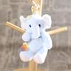 1Pcs Cute Soft Plush Elephant Doll With Joint And Hand And Foot Movement Charm Keychain Toy Bag Pendant Home Decor Gift