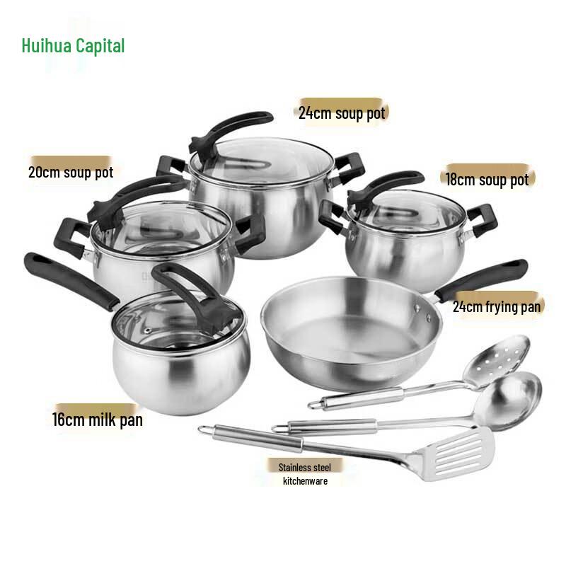 HUIHUADU Stainless Steel 12-Piece Cookware Set