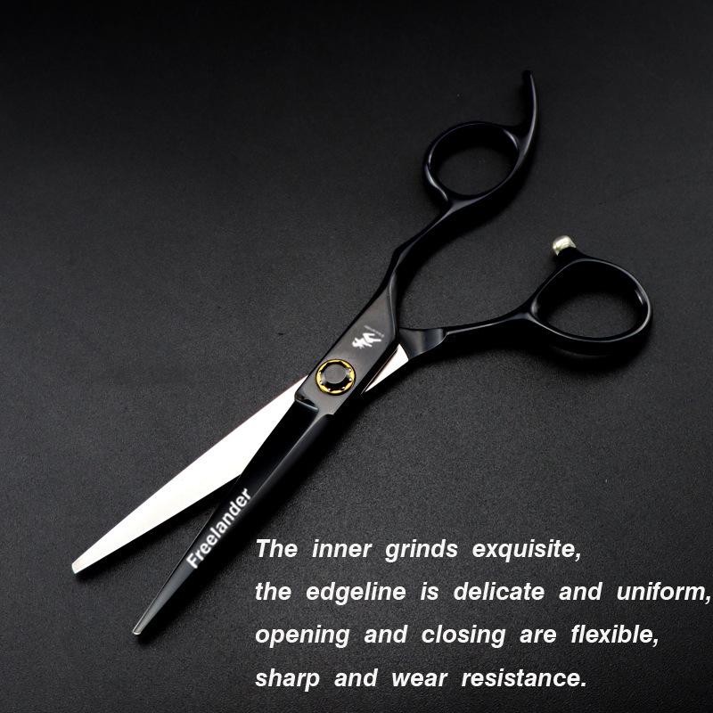 6.0-inch Black Painted Bearing Screw Hairdressing Barber & Thinning Scissors Set