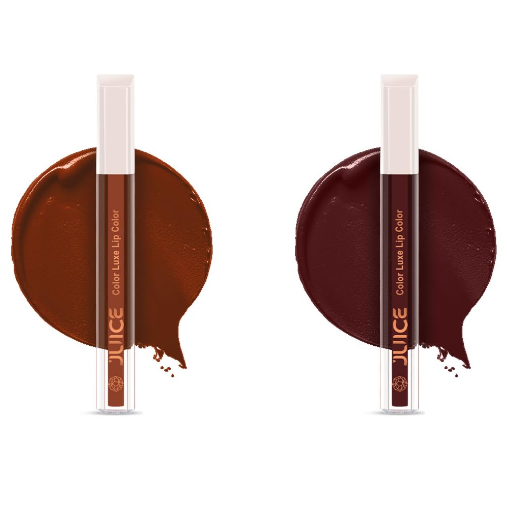 

Juice Matte Luxe Lipstick - Vitamin E Enriched, Smudge-Free with Bio Retinol, Moisturizing Lock Technology, SPF 15, Long-Lasting Pack of 2 (Mocha