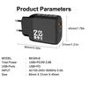 2.4A Dual USB Charger with 2-Port Head, US/EU/KR/UK Compatible, Travel Charger
