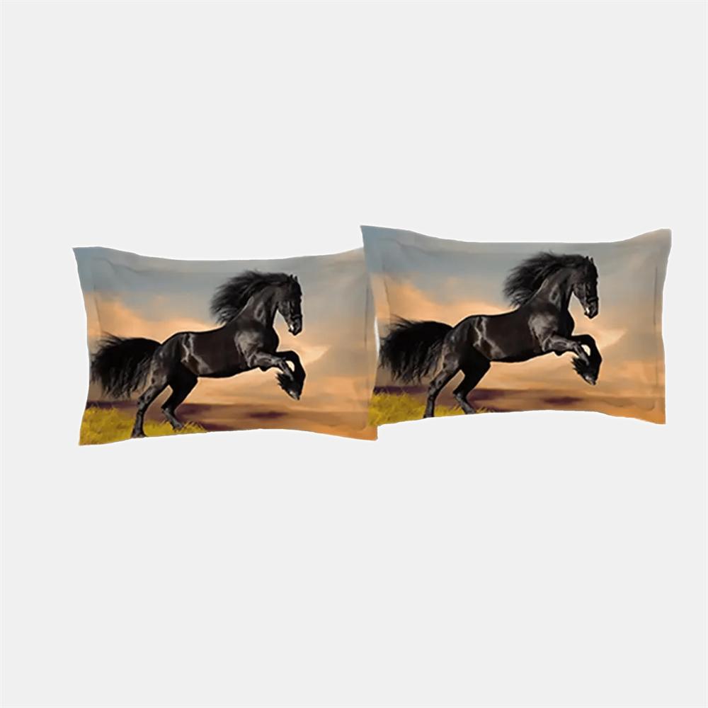 Comforter 3Pcs 3D Grassland Running Horse Digital Print Bedding Set Soft Comfortable Without Core