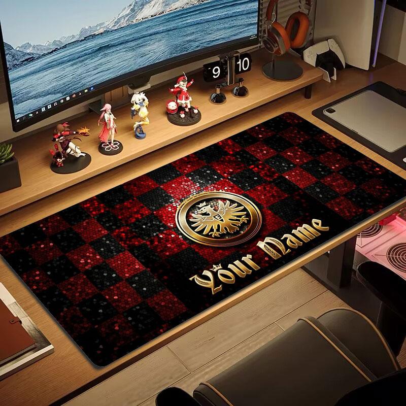 Eintracht Frankfurt Benutzerdefinierter Name Große Größe Mauspads Große Gaming-Tischauflage Rutschfest Laptop Tablet Großes Mauspads XXL Matte Mini-PC-Spielmatte Mit Schloss