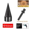 32/42/50mm Removable Wood Splitter Screw Cones Drill Bits Wood Square/Round/Hex Shank Drill Bit Firewood Log Splitter Drill Bit