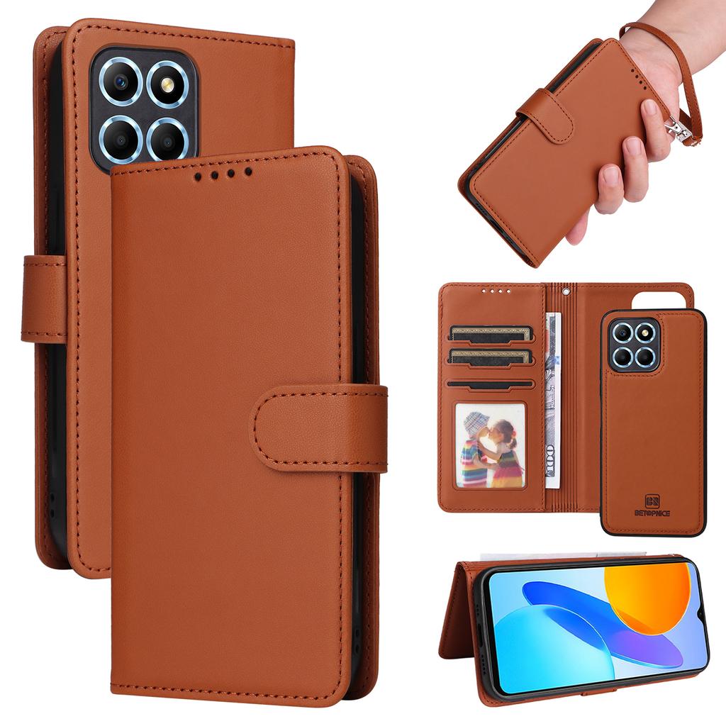 For Honor X8 5G/X6 4G/Play6C 4G/X6s 4G/70 Lite/X8a 5G Magnetic Case BETOPNICE Detachable PU Leather Phone Cover with Strap