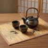 Vintage Bamboo Placemat Foldable Heat Insulation Pad Table Decoration Tableware Pad  Family Party