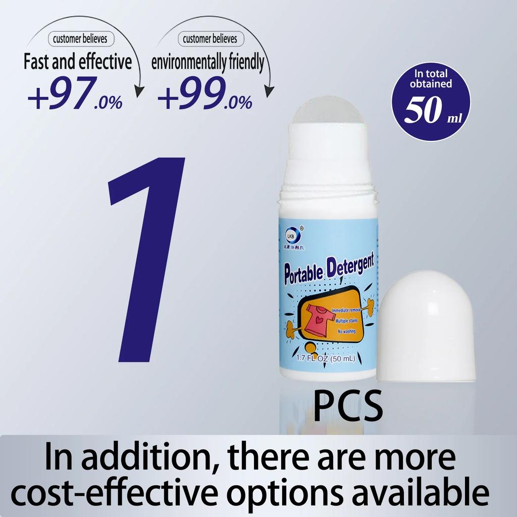 JJ19  Clothes Stain Removal Rolling Ball Portable  Stain Cleaning Detergent Decontamination Cleaning Dust Cleaner Remover 50ML