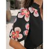 YYFS Damska Moda Casual Wzór Kwiatowy Nadruk Lato Wiosna Rękawy 1/2 Dekolt V Bluzki i Koszule