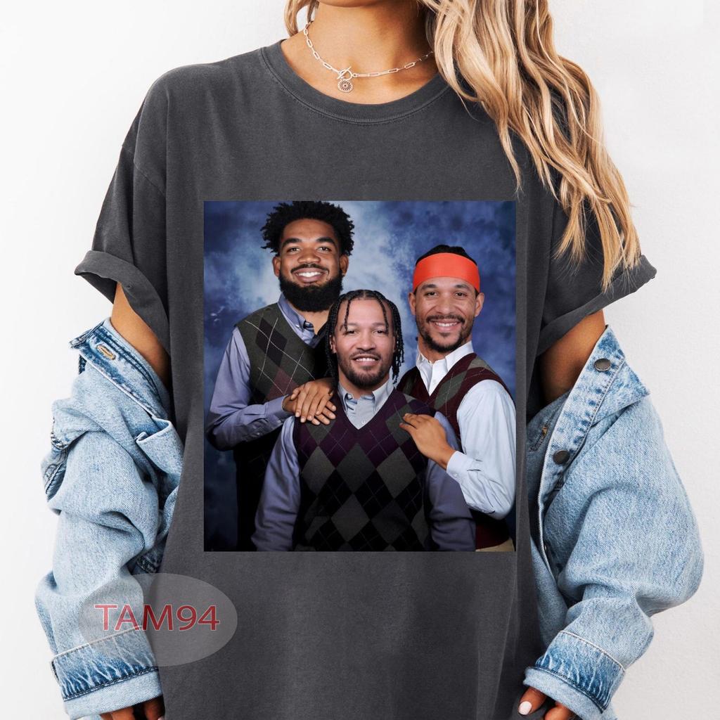Karl Anthony Towns Jalen Brunson Josh Hart Step Brothers New York Knicks Basketball Shirt