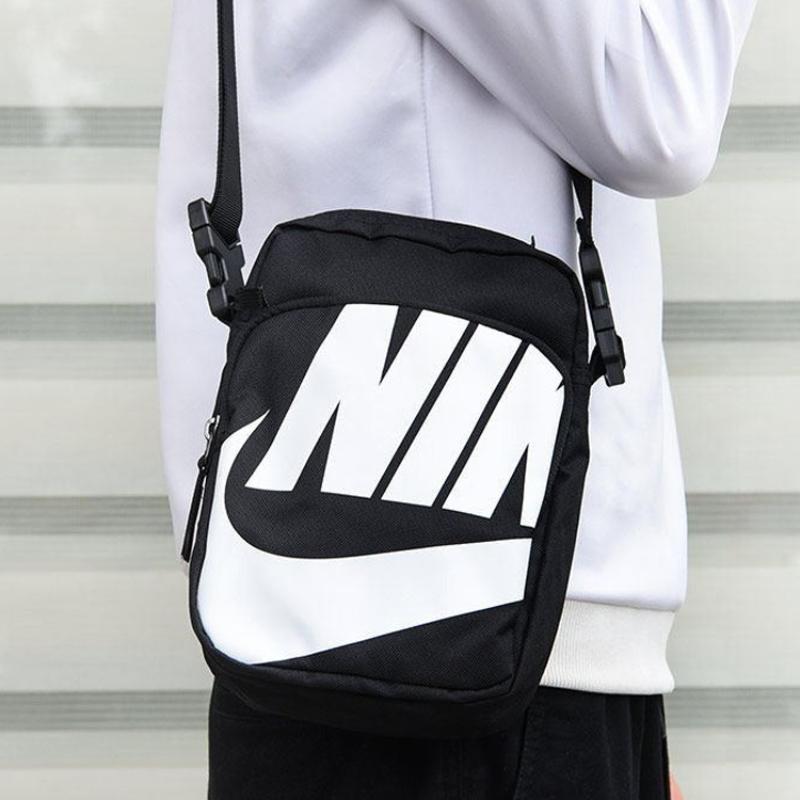 Nike Heritage Polyester Cycling Bag, Shoulder Bag, Crossbody Bag Unisex Black Casual BA6344-010