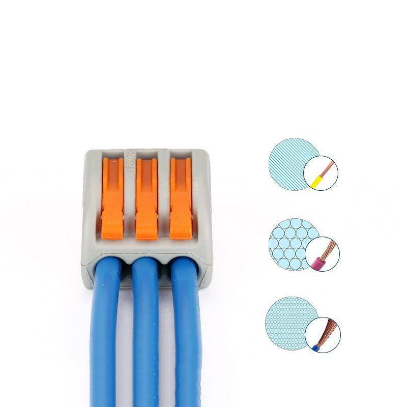 Ideal Gift 3 Way Reusable Spring Lever Terminal Block Electric Cable Connector Wire For Friends And Family