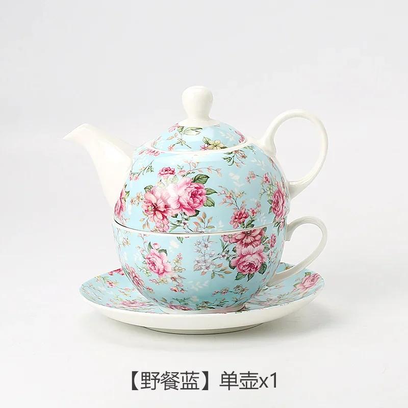 Ceramic Portable Creative Tea Set European Style One Teapot and One Cup Set Simple Household Flower Tea Cup Set Office Tea Set