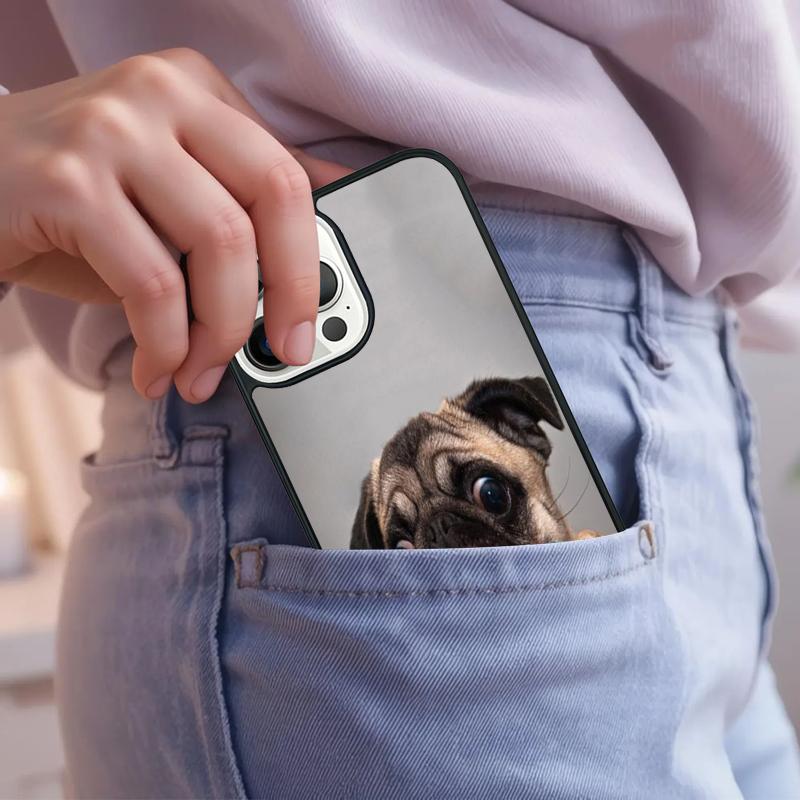 Animal Butterfly Dog Pug Phone Case For iPhone 17 Air 15 16e 14 13 Pro Max Coque 12 11 Pro Max PLUS Cover