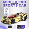 1:32 Apollo EVO Hellcat Miniatur Sportwagen Diecast Legierungsmodelle Spielzeug Vorderradlenkung Stoßdämpfung Autos Sammeln Geschenke