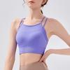 Brassière de sport à bretelles spaghetti transfrontalière: Gilet de course antichoc et respirant