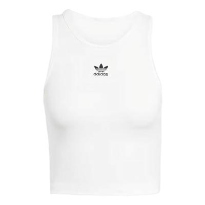 Damen Essentials Geripptes Tanktop Weiß Damen Streetwear JC9007