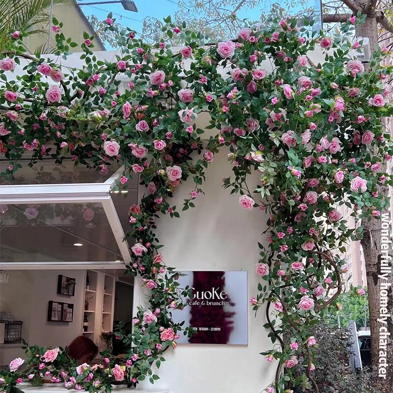 Silk Rose Vine Artificial Flower Chain for Living Room Decor