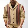 Men's Autumn/Winter Retro Jacquard Knit Cardigan, Long Sleeve, Style SY0056