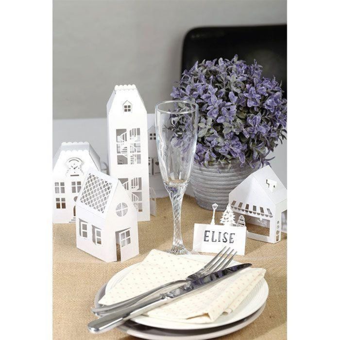 10 White DIY Houses 19 X 5.5 X 4.5 Cm