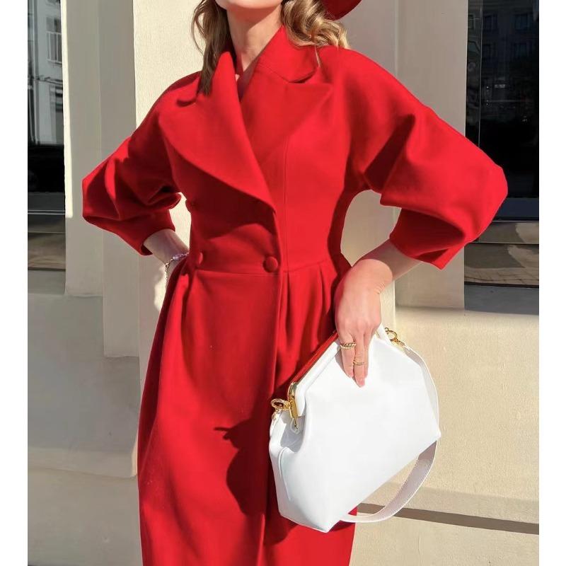 Γυναικεία μόδα casual μονόχρωμη στάμπα φθινοπωρινά χειμερινά μακρυμάνικα POLO μπουφάν και παλτό