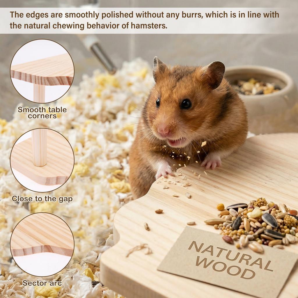 4 Pcs Hamster Platform Ladder Hideout Wood Playhouse Hamster Game Climbing Toy for Small Pet Hamster Rat Gerbil Chinchilla Mouse
