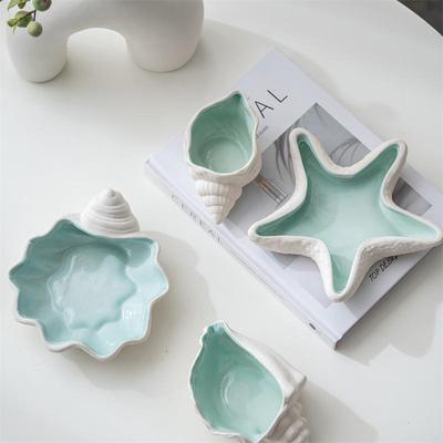INS Style European Shell Starfish Ceramic Jewelry Tray for Valentine's Day