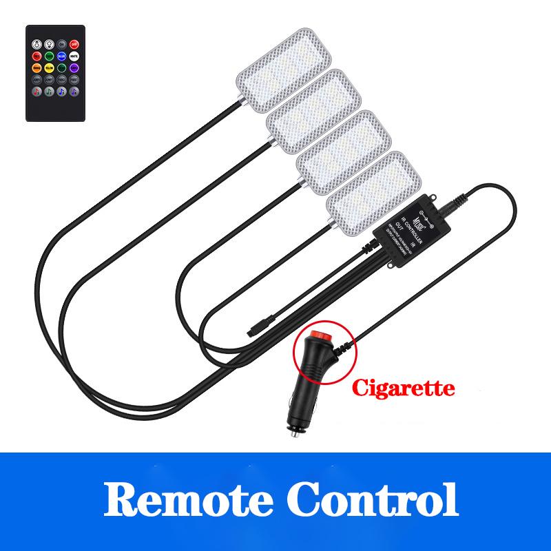 Neon Dual control LED Car Interior Ambient Foot Light with USB Wireless Remote Music APP Control Auto Atmosphere Decorative Lamp