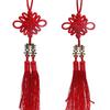 Fashion Red Double Happiness Decorations Handmade Lucky Chinese Knot Pendant Creative Double Tassel Rope Gifts