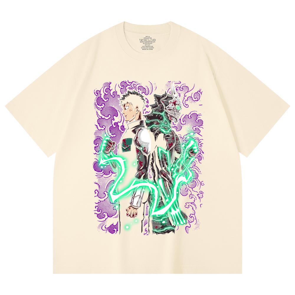 

230 г/м² 100% хлопок Kaiju No 8 V9 Кафка Принт Унисекс Тяжелая хлопковая футболка XS абрикосовый