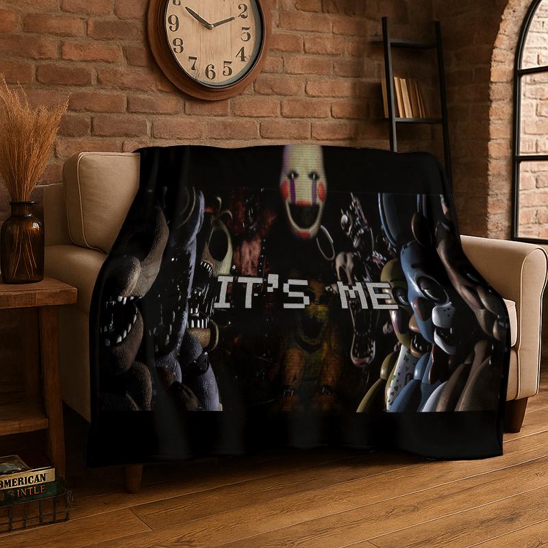 

Classic F-FNAF Horror Game Freddy Flannel Blanket Soft Warm Throw Blanket for Bedroom Living Room Bed Travel Camping Picnic 75x90cm