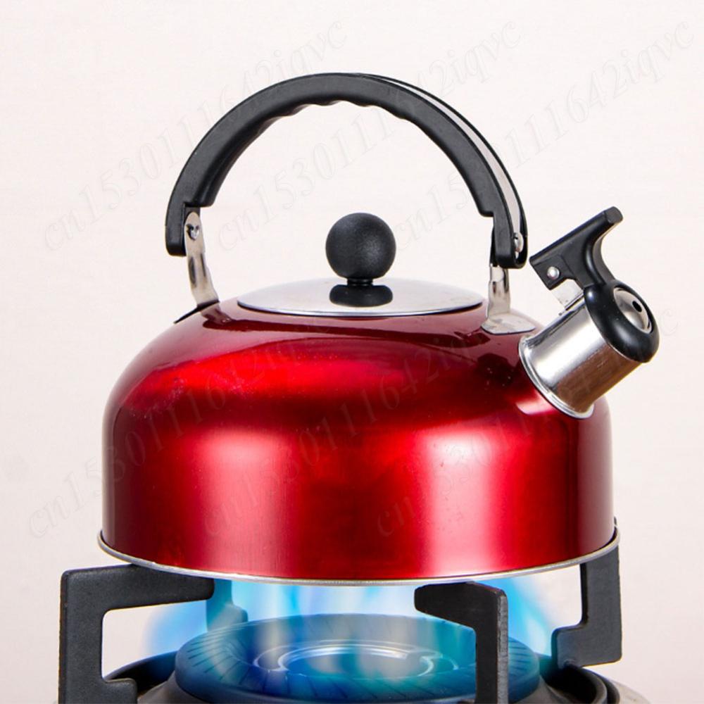3L Stainless Steel Whistling Tea Kettle Water Boiler Heat-Resistant Flat Bottom Teapot Multi-Function Camping Pot for All Stoves