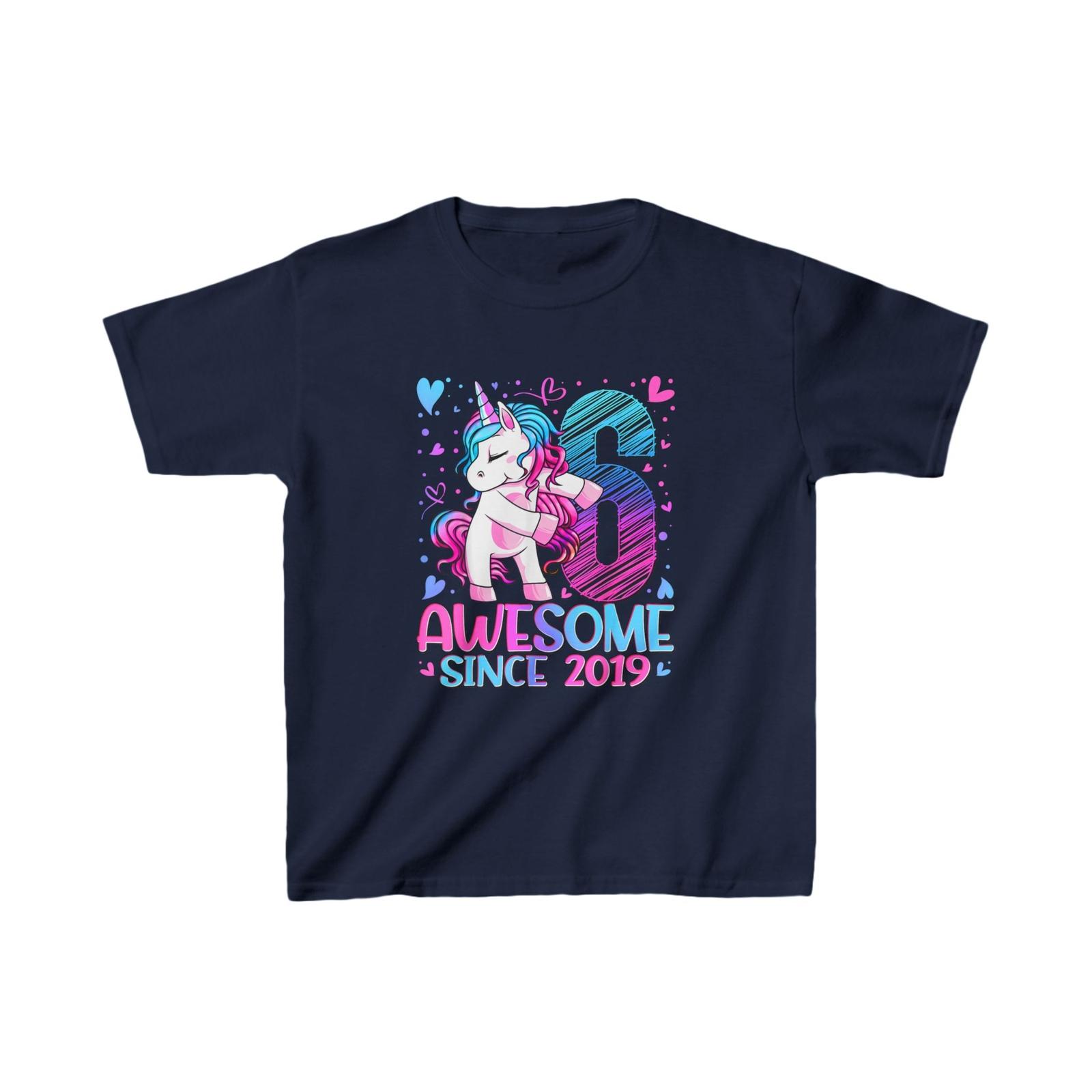 6 Year Old Unicorn Gifts For Girls 6th Birthday Girl Party T-Shirt XXL