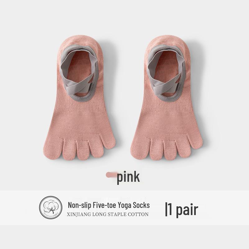 Women's Anti-Slip Yoga & Pilates Five-Toe Socks - Summer Thin, Pure Cotton Toe Separator Boat Socks