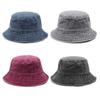 Retro Washed Denim Fisherman Hat Versatile Sunshade Basin Hat Plain Face Small Hat for Outdoor Beach Travel and Leisure